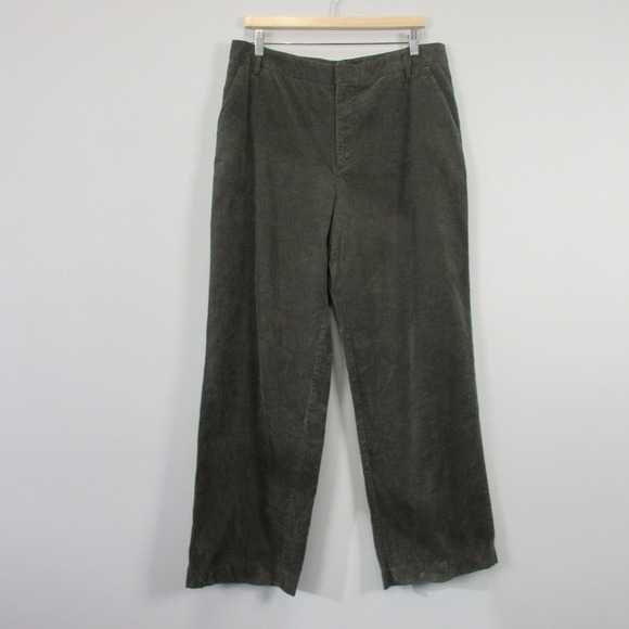 Banana Republic Pants - Banana Republic Straight Leg Corduroy Pants Women 14 Green 100% Cotton 534